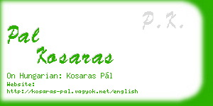 pal kosaras business card