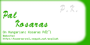 pal kosaras business card